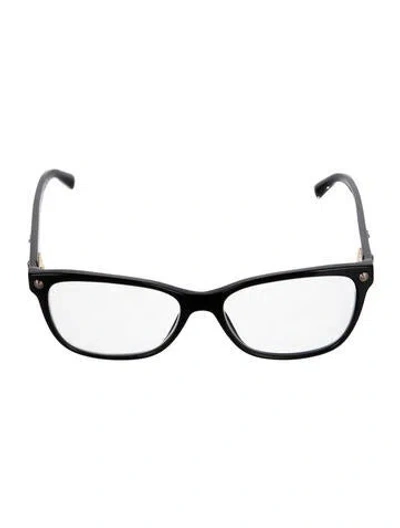 Pre-owned Versace Square Eyeglasses In Black