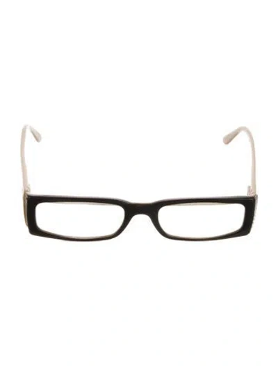 Pre-owned Versace Square Eyeglasses In Black