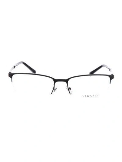 Pre-owned Versace Square Eyeglasses In Black