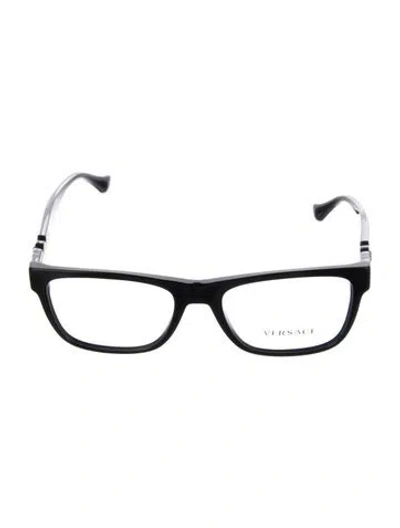 Pre-owned Versace Square Eyeglasses In Black