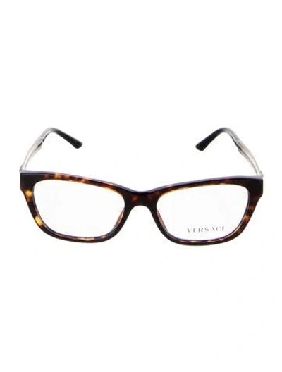 Pre-owned Versace Square Eyeglasses In Black