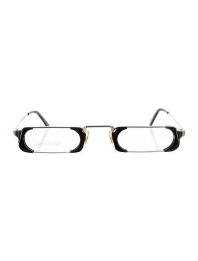Pre-owned Versace Square Eyeglasses In Black