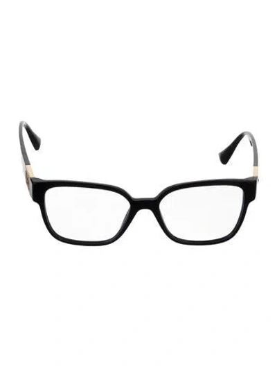 Pre-owned Versace Square Eyeglasses In Black