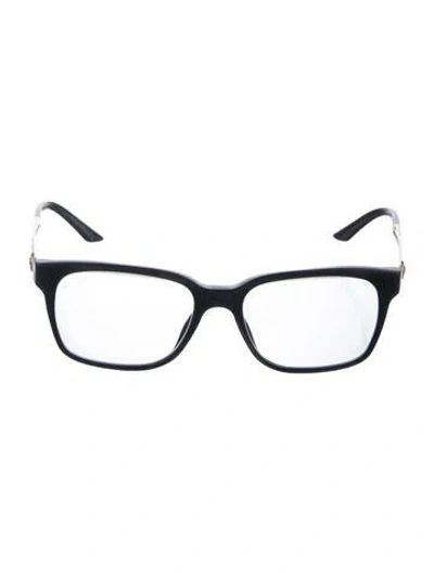 Pre-owned Versace Square Eyeglasses In Black