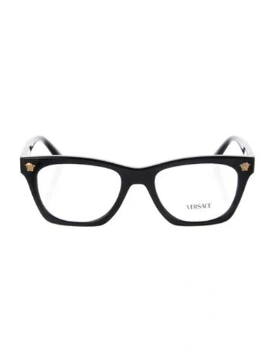Pre-owned Versace Square Eyeglasses In Black
