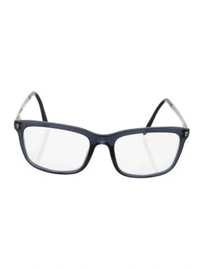Pre-owned Versace Square Eyeglasses In Blue
