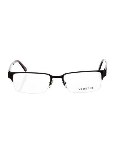 Pre-owned Versace Square Eyeglasses In Brown