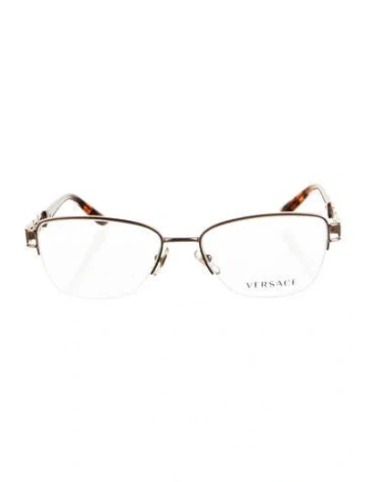 Pre-owned Versace Square Eyeglasses In Brown