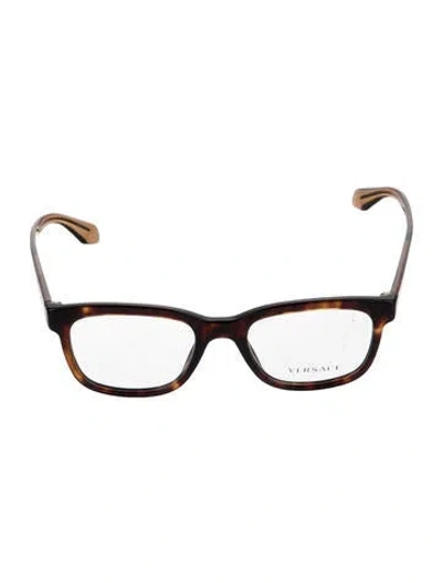 Pre-owned Versace Square Eyeglasses In Brown