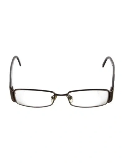Pre-owned Versace Square Eyeglasses In Brown
