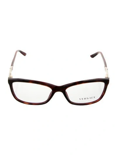 Pre-owned Versace Square Eyeglasses In Red