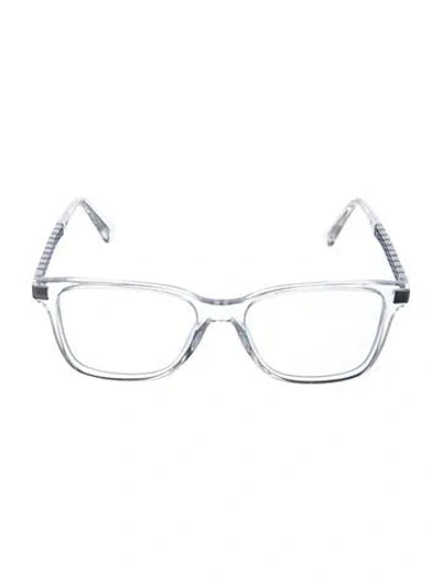 Pre-owned Versace Square Eyeglasses In Silver