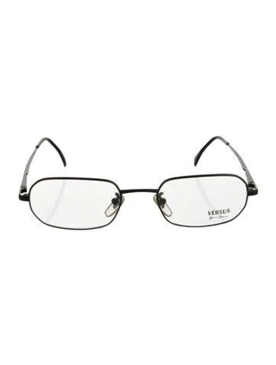 Pre-owned Versace Square Eyeglasses In Transparent