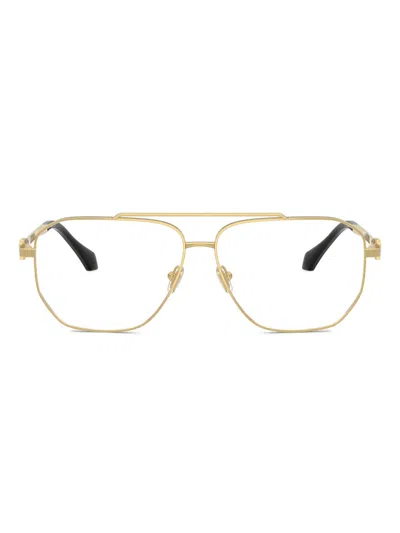 Versace Square-frame Glasses In Gold/demo Lens