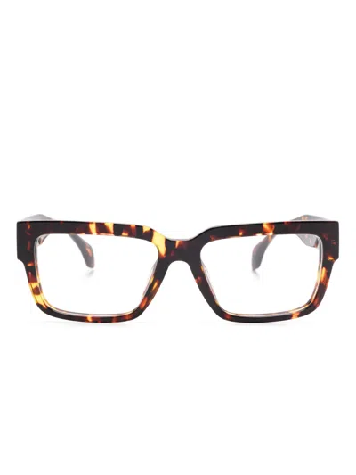 Versace Square-frame Glasses In Brown