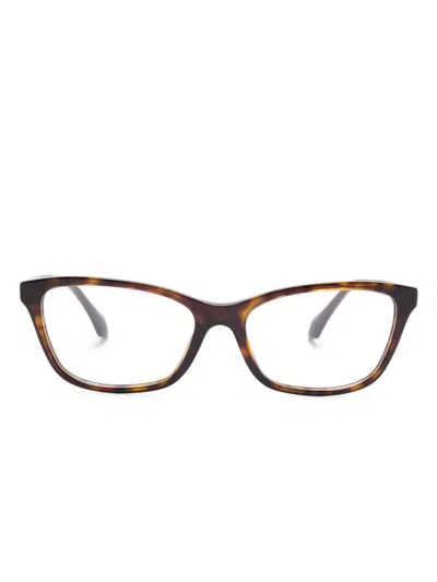 Versace Square-frame Glasses In Brown