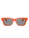 Versace Square-frame Sunglasses In Orange