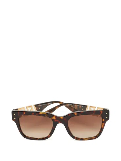 Pre-owned Versace Square-frame Sunglasses In Brown