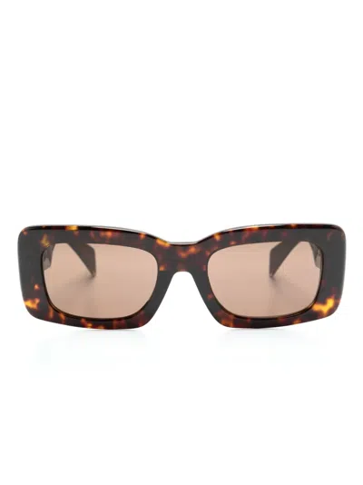 Versace Square-frame Sunglasses In Brown