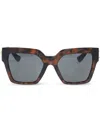 Versace Square-frame Sunglasses In Brown