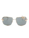 Versace Square-frame Sunglasses In Gold