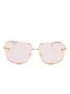 Versace Square-frame Sunglasses In Gold