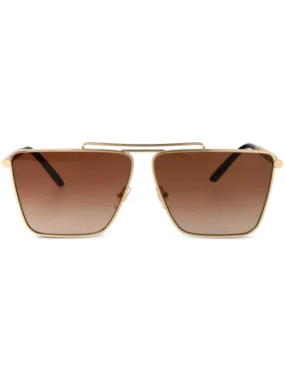 Versace Square-frame Sunglasses In Gold