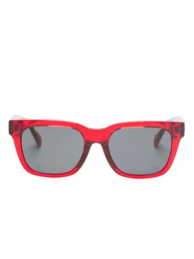 Versace Square-frame Sunglasses In Red