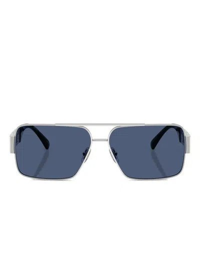 Versace Square-frame Sunglasses In Metallic