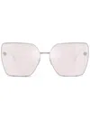 Versace 63mm Oversize Square Sunglasses In Silver