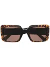 Versace Oversized Square-frame Tortoiseshell Acetate Sunglasses In Brown
