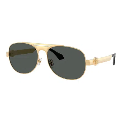 Versace Square Full Rim Sunglasses In Gold