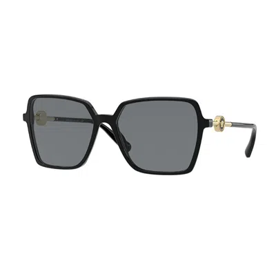 Versace Square Full Rim, With A Havana Frame And Dark Brown Gradient Lens. In Black