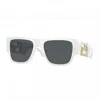 Versace Square Full Rim, With A White Frame And Dark Grey Lens. In White