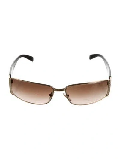 Pre-owned Versace Square Gradient Sunglasses In Black