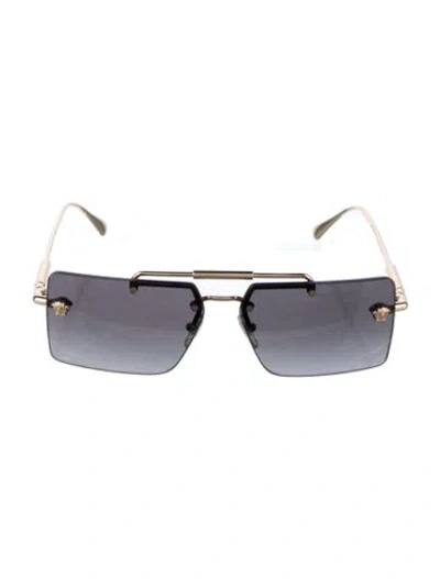 Pre-owned Versace Square Gradient Sunglasses W/ Tags In Gold