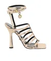 Versace Square-headed High-heeled Sandals In Nude