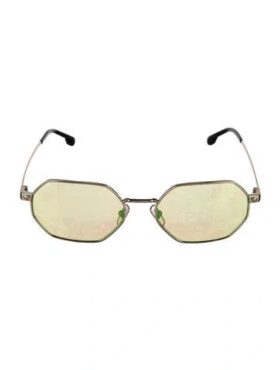 Pre-owned Versace Square Mirrored Sunglasses In Gold