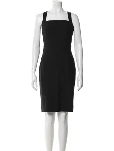 Pre-owned Versace Square Neckline Knee-length Dress In Black