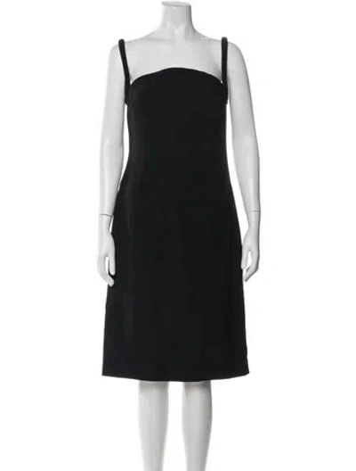 Pre-owned Versace Square Neckline Knee-length Dress W/ Tags In Black