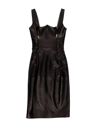 Pre-owned Versace Square Neckline Knee-length Dress W/ Tags In Brown