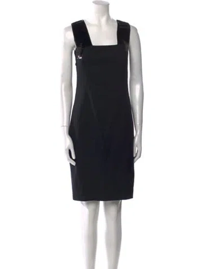 Pre-owned Versace Square Neckline Mini Dress In Black