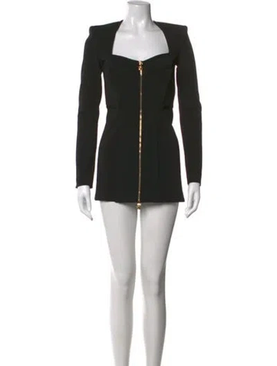 Pre-owned Versace Square Neckline Mini Dress In Black