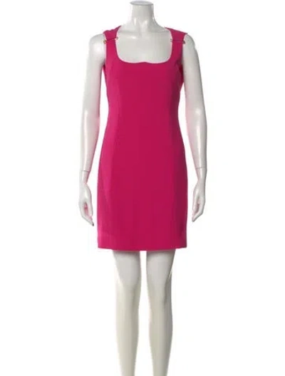 Pre-owned Versace Square Neckline Mini Dress In Pink