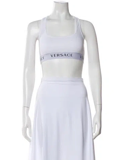 Pre-owned Versace Square Neckline Sleeveless Sports Bra In Pink