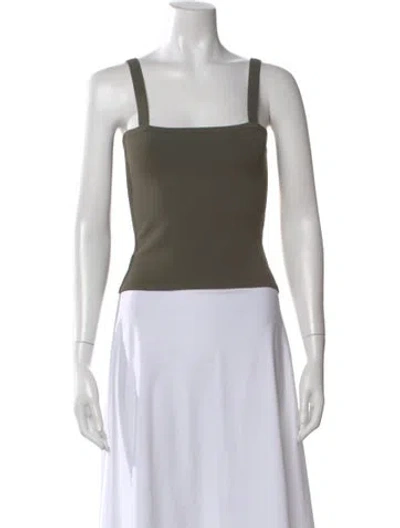 Pre-owned Versace Square Neckline Sleeveless Top In Black