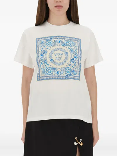 VERSACE SQUARE-PRINT T-SHIRT
