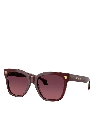 Versace Square Sunglasses, 55mm In Burgundy
