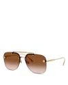 Versace 60mm Square Sunglasses In Gold