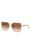 Versace Square Sunglasses, 63mm In Rose Gold/brown Gradient